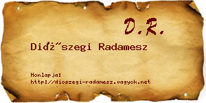 Diószegi Radamesz névjegykártya